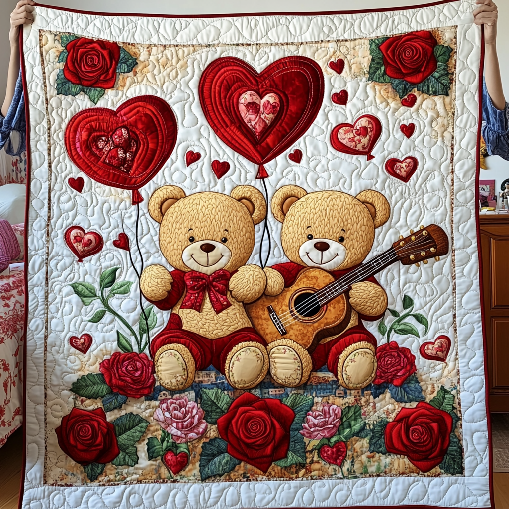 Snuggly Love Bears Quilted Blanket Viral Home Decor Valentines Gift Idea For Husband