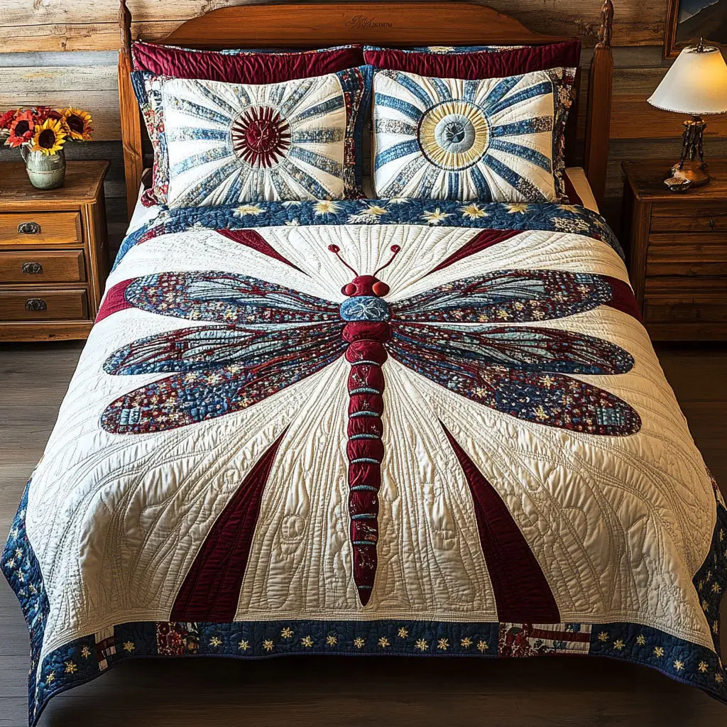 Soaring Patriot  Quilted Bedding Set  Duvet Cover Queen Best 4Th Of July Gifts