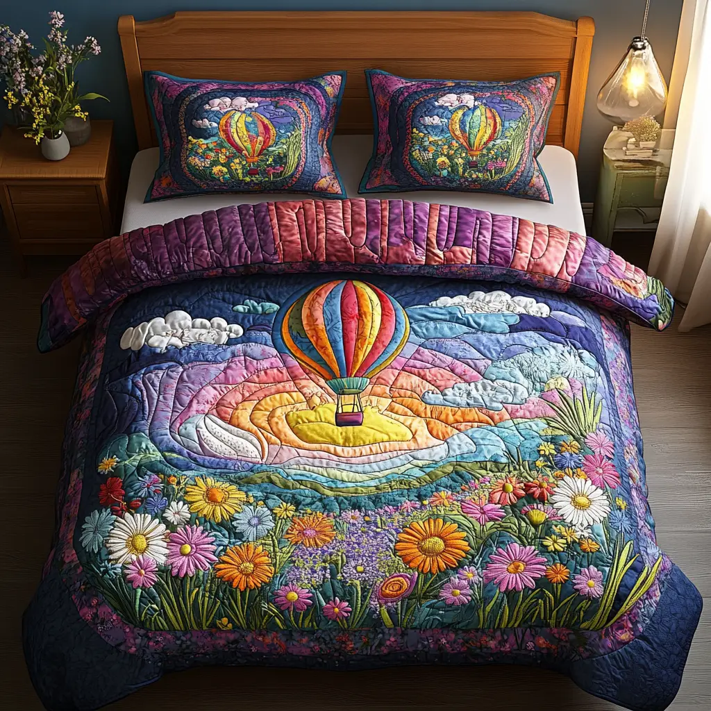 Soaring Serenity Quilted Bedding Set Modern Bedding Set to Upgrade Your Bedroom