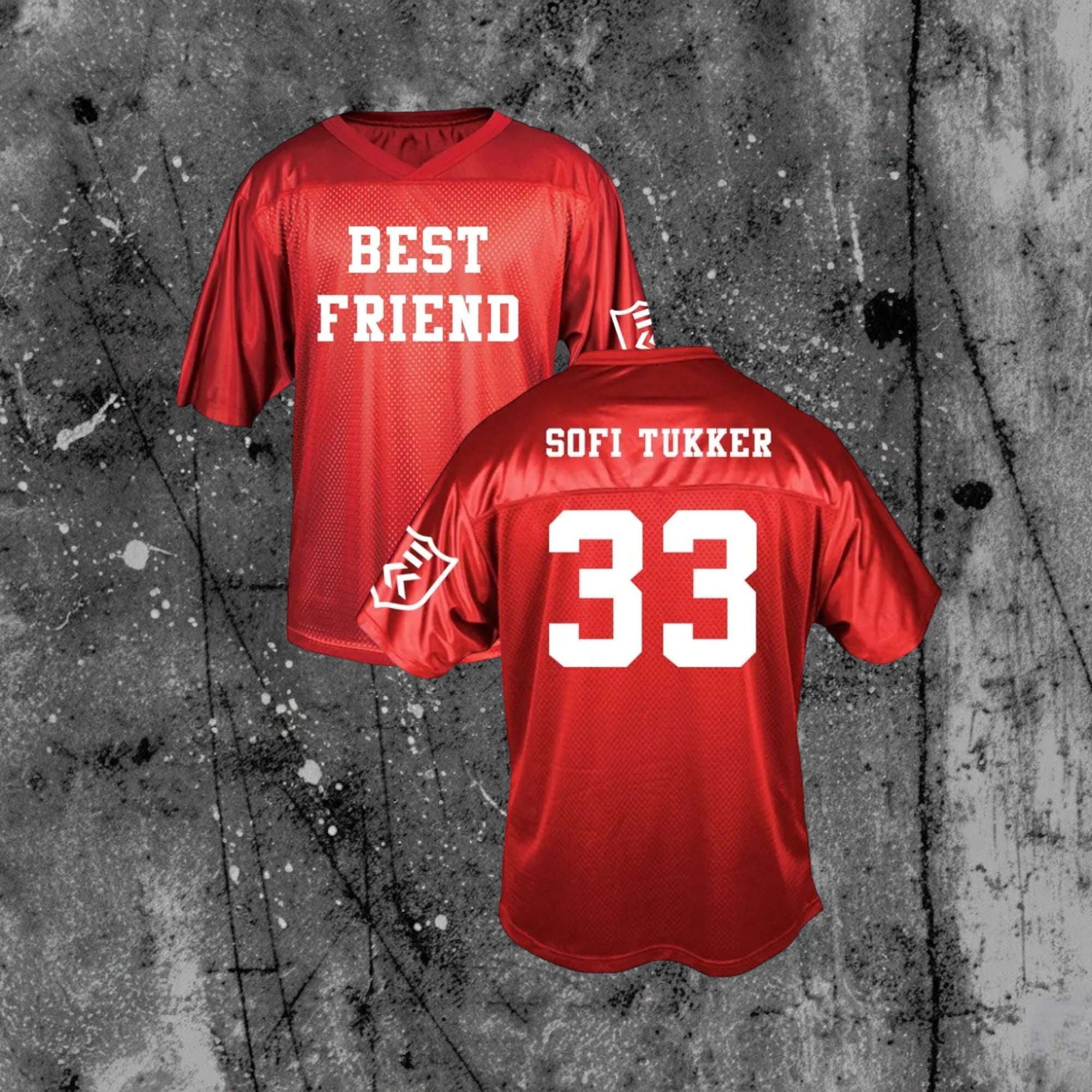 Sofi Tukker Merch Best Friend Red Football Jersey Shirt Number Thirty Three Present For Electronic Dance Music Fan Sofi Tukker Merch Best Friend Red Football Jersey Shirt Number Thirty Three Present For Electronic Dance Music Fan - Image 1