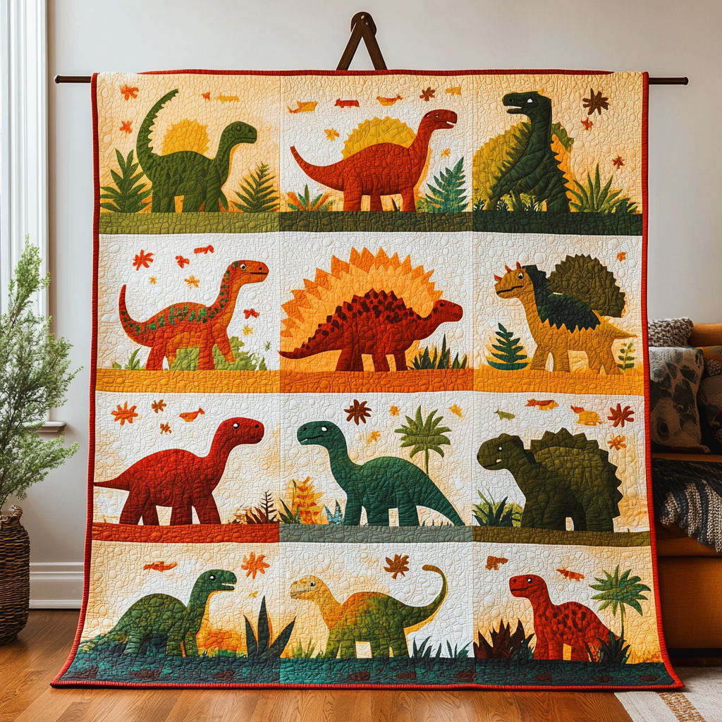 Soft Fossils Quilted Blanket Sofa Couch Throw Blanket Dinosaur Themed Gifts