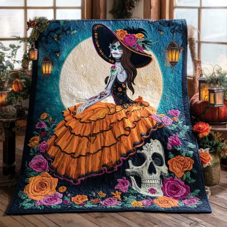 Soul Of The Catrina Quilt Cozy Quilt Blanket for Winter Relaxation