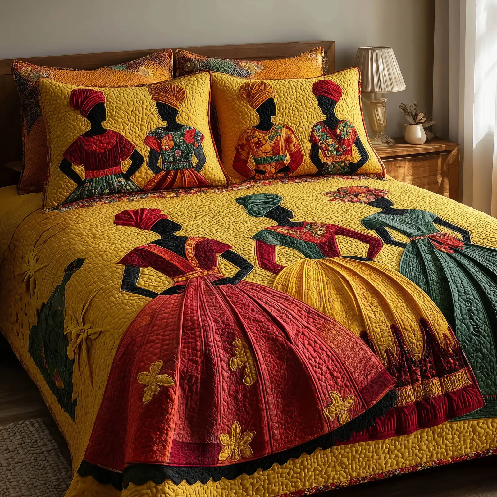 Soulbound Roots Quilted Bedding Set Spiritual Nature Bedroom Decor Gift For Nature Lovers