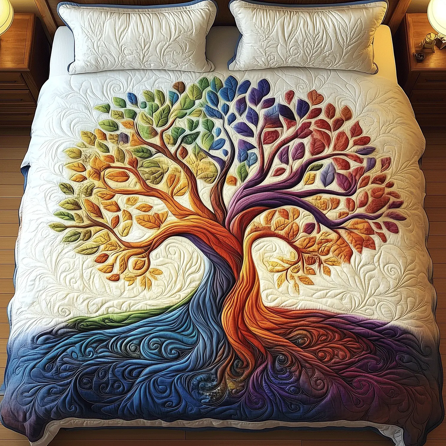 Soulful Roots Quilted Bedding Set Comfortable Microfiber Bedding Set for Everyday Use