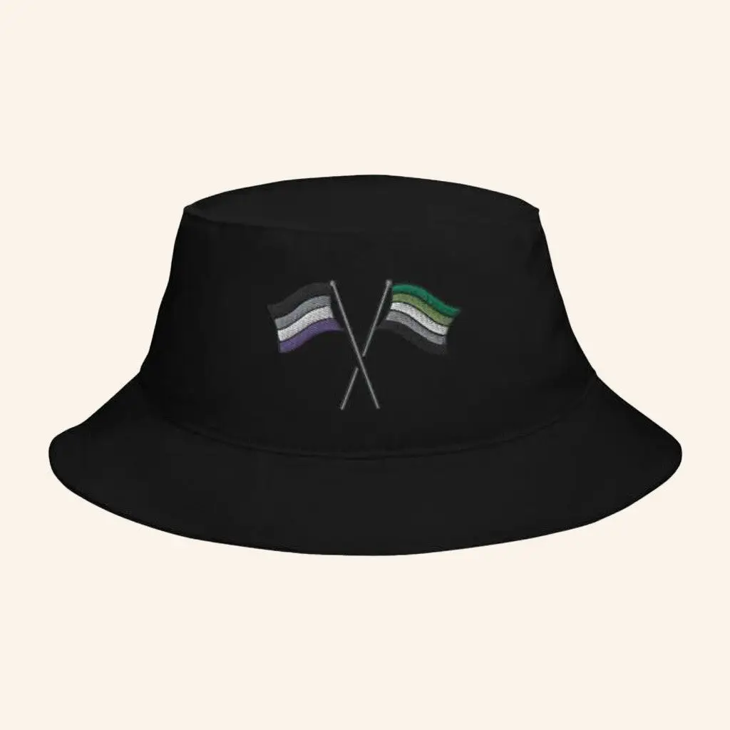 Sounds Fake Pod Merch Aro And Ace Flag Bucket Hat Gifts For Dad -WearandDecor