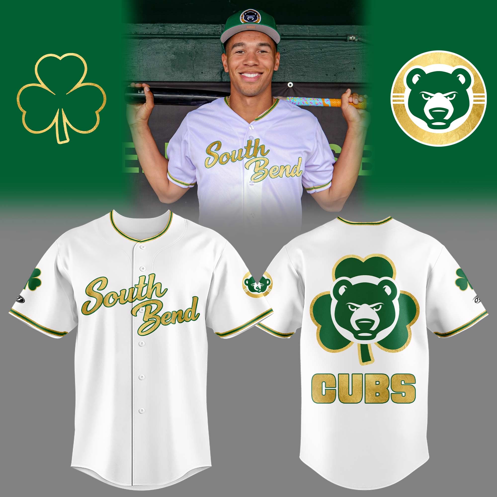 South Bend Cubs x Notre Dame Baseball Jersey SB Cubs Merch Gifts For Baseball Lovers