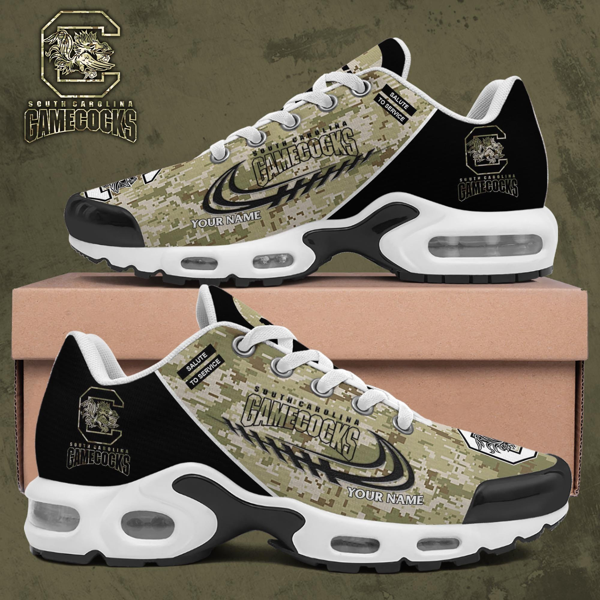 South Carolina Gamecocks Shoes 2026 Version Custom Name, Camouflage Shoes, Gifts For Football Lovers Ph636