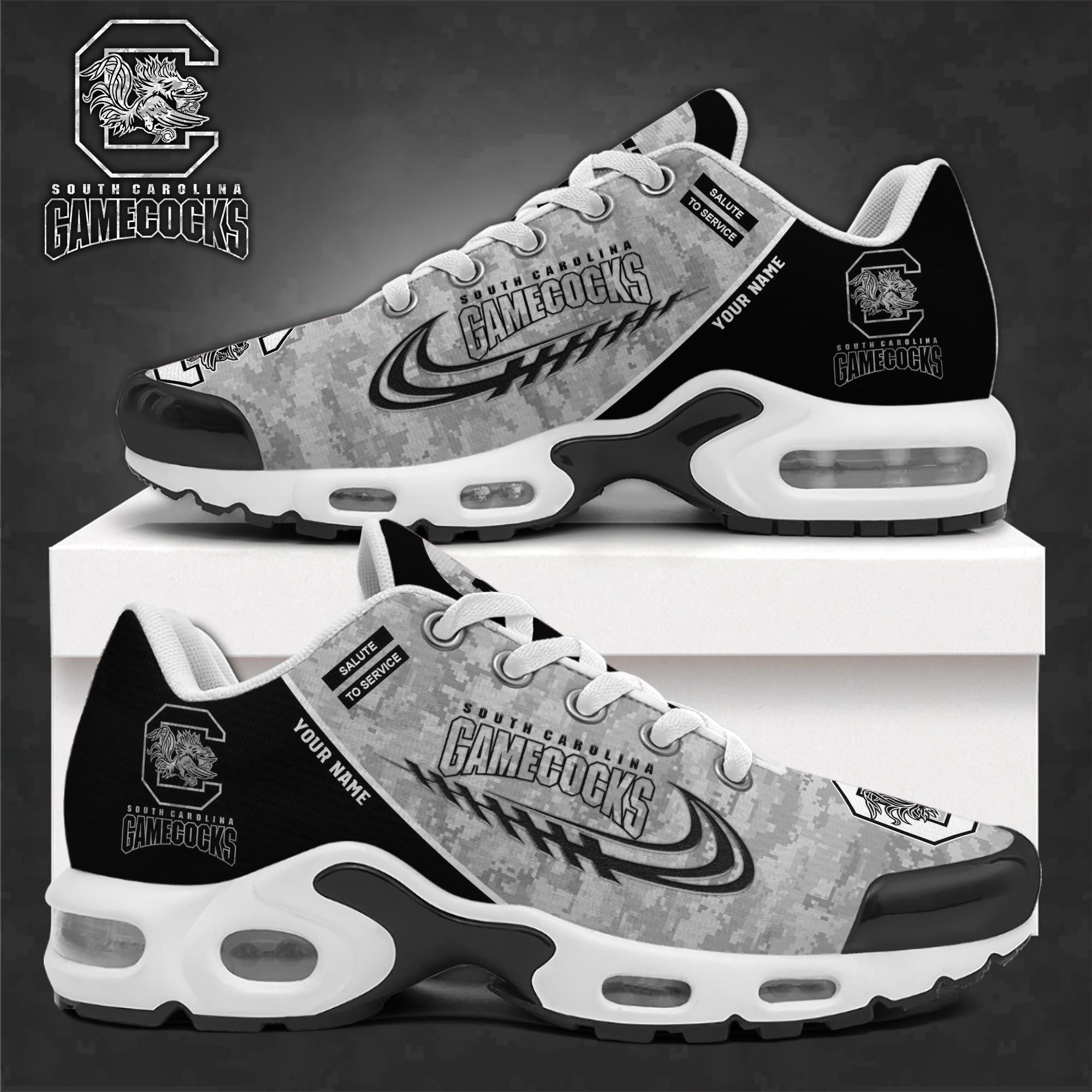 South Carolina Gamecocks Shoes 2026 Version Custom Name, Camouflage Shoes Ph585