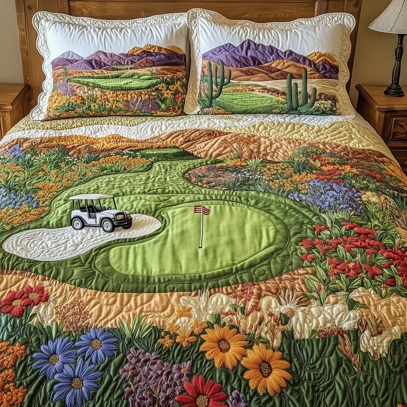 Southwest Golf Dreams Quilted Bedding Set Ultimate Comfort