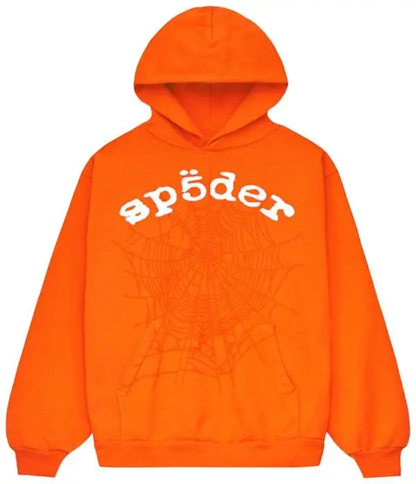 Sp5der Legacy Hoodie Orange 555 Spider Web Hoodie Apparel Gifts For Him Her