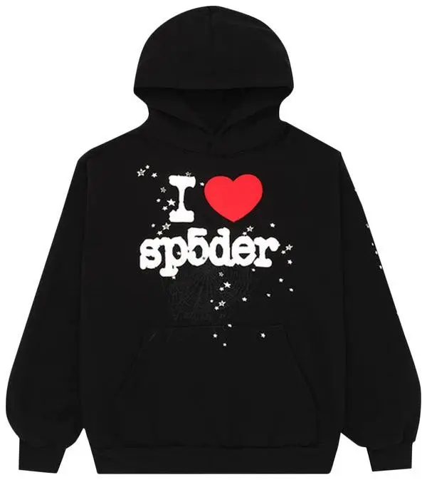 Sp5der Souvenir Hoodie Black I Love Sp5der 555 Spider Web Spider Young Thug Merch