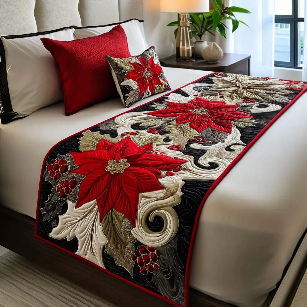 Sparkle Noel Quilted Bed Runner Sparkling Noel Holiday Gift for Mom