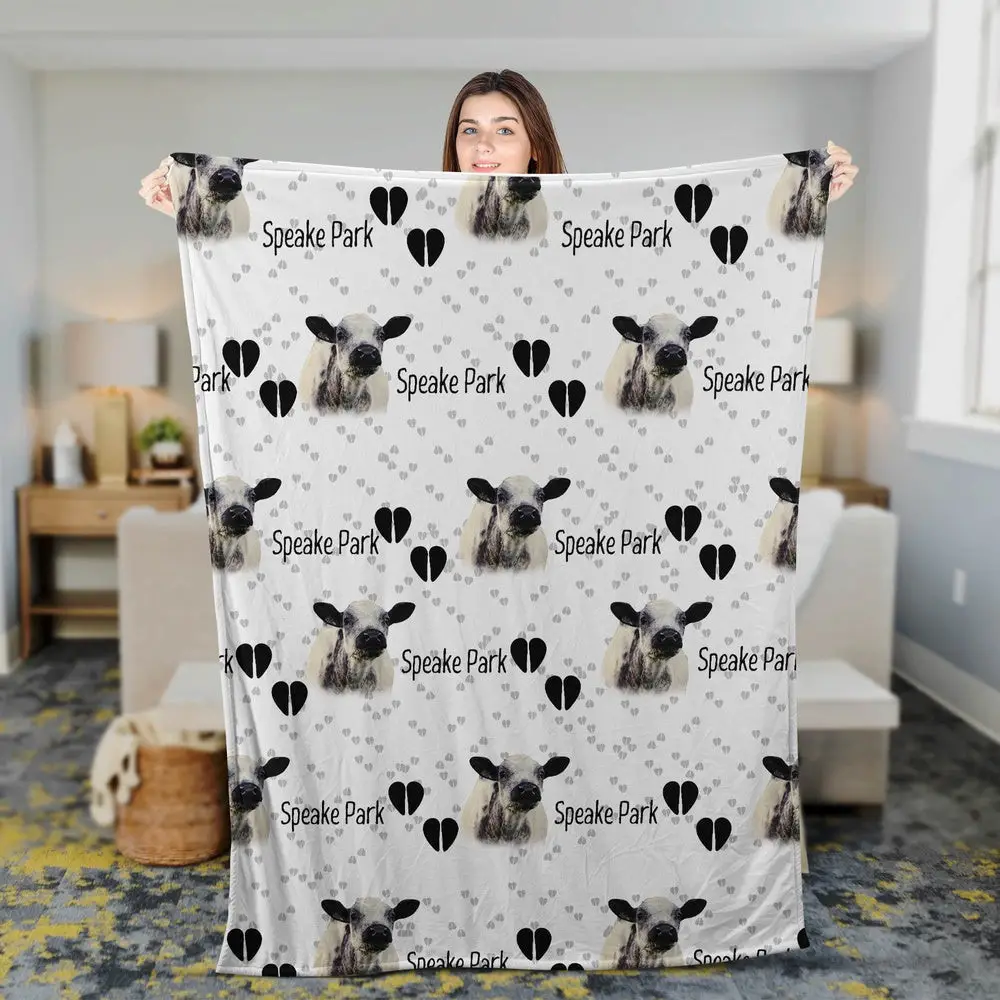 Speckle Park Cattle Happy Pattern Blanket Farm Blanket Unique Gifts For Farmers
