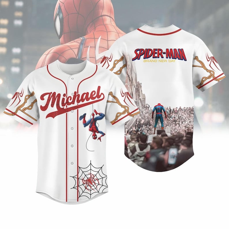 Spider-Man Brand New Day Comic Graphic Baseball Jersey Marvel Superhero Fan Clothes Great Gift Ideas