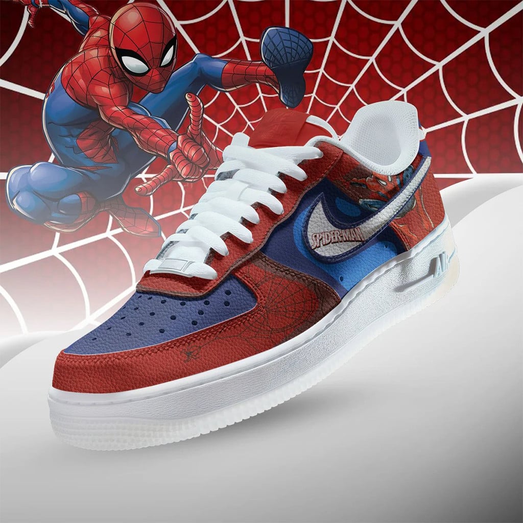 Spider-Man Web Slinger Air Force 1 Shoes Sneakers 2026 Spider Man Merch Gifts For Husband