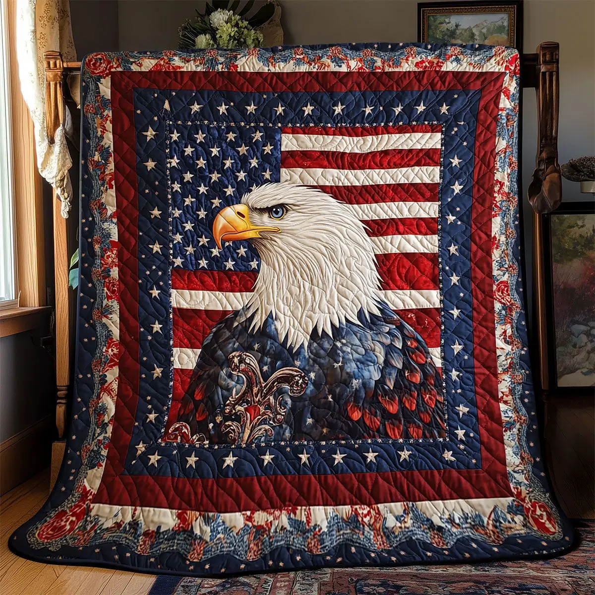 Spirit American Eagle Quilt Blanket For Couch Mother's Day Gifts For Daughter Spirit American Eagle Quilt Blanket For Couch Mother's Day Gifts For Daughter - Image 1