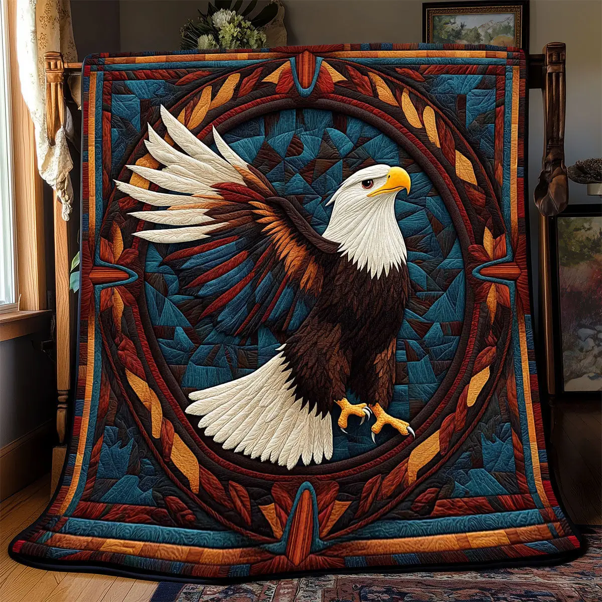 Spirit Eagle Quilt Best Throw Blanket Good Gifts For Dads 50Th Birthday