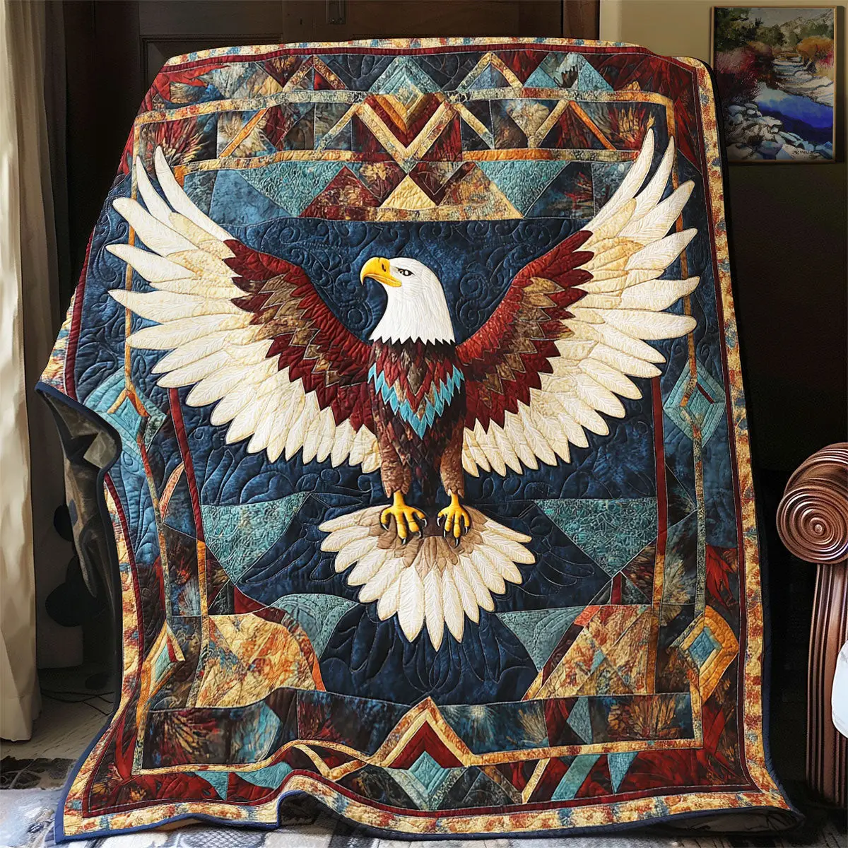 Spirit Eagle Quilted Throw Blankets Gifts For Dad Who Wants Nothing Spirit Eagle Quilted Throw Blankets Gifts For Dad Who Wants Nothing - Image 1