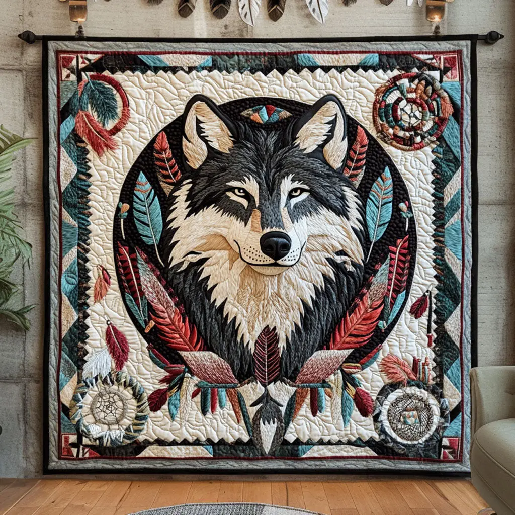Spirit Eye Wolf Quilt Elegant Quilt Blanket for Relaxing Evenings
