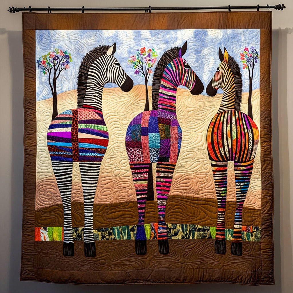 Spirit of the Savanna Quilted Blanket Christmas Room Decor Zebra Print Gifts