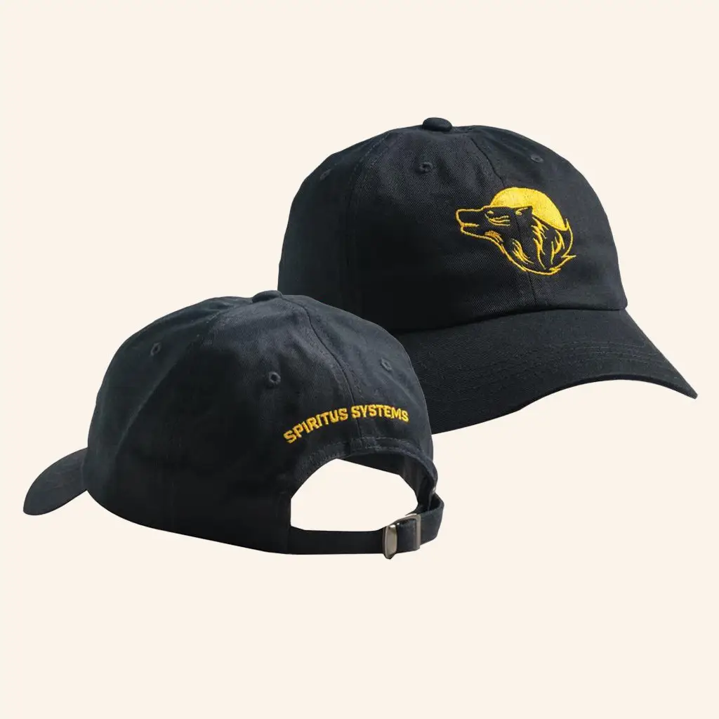 Spiritus Systems Merch Black And Yellow Icon Embroidered Cap Present For Husband -WearandDecor