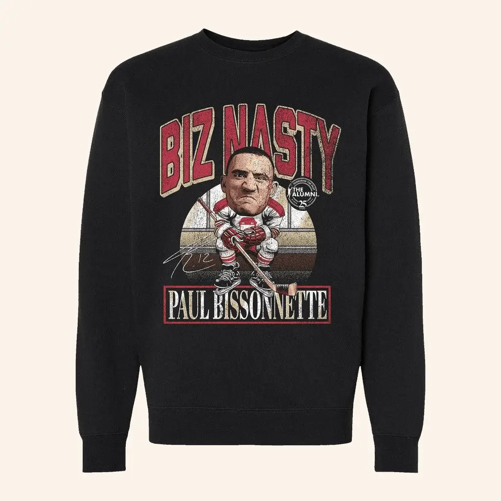 Spittin Chiclets Merch Spittin Chiclets x NHL Alumni Association Biz Nasty Sweatshirt Fan Gifts