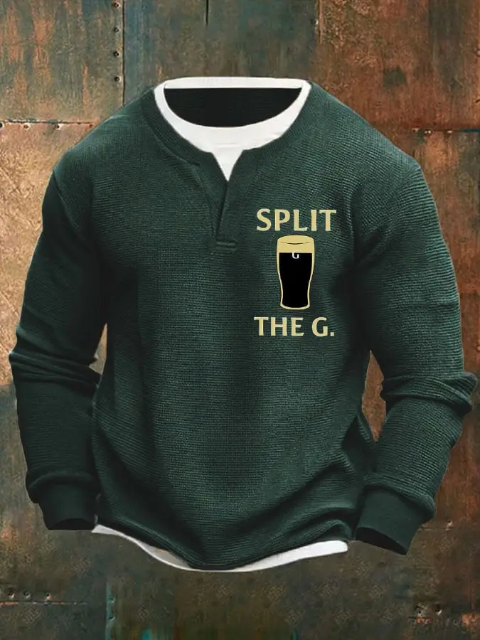 Split The G Sweatshirt Funny St Patrick's Day Apparel Guinness Beer Merch Gifts For Men