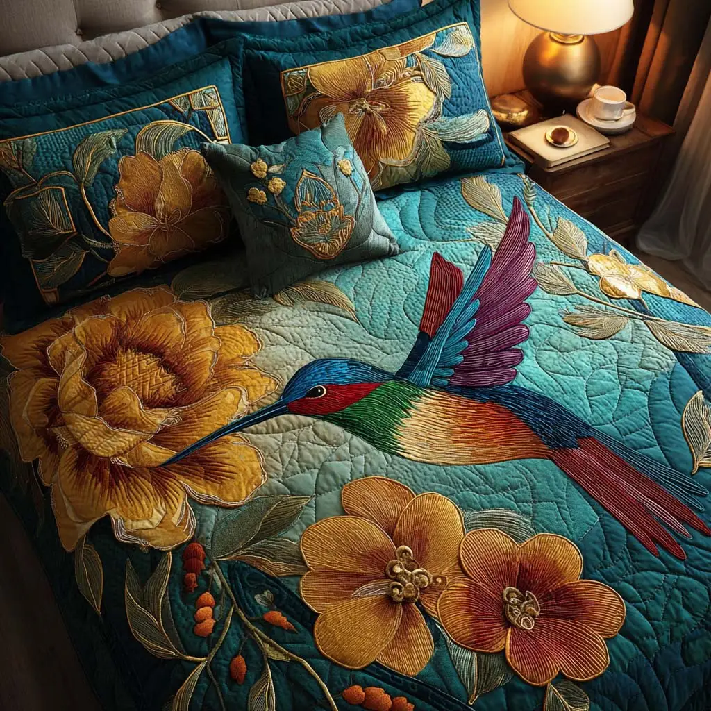 Spring Dance Quilted Bedding Set Unique Bedding Gift for Family Gatherings