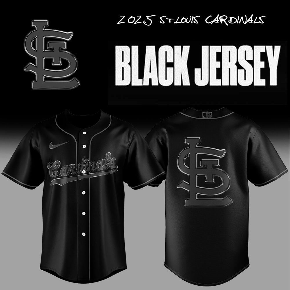 St Louis Cardinals Back In Black Jersey Unique Gifts For Baseball Fans