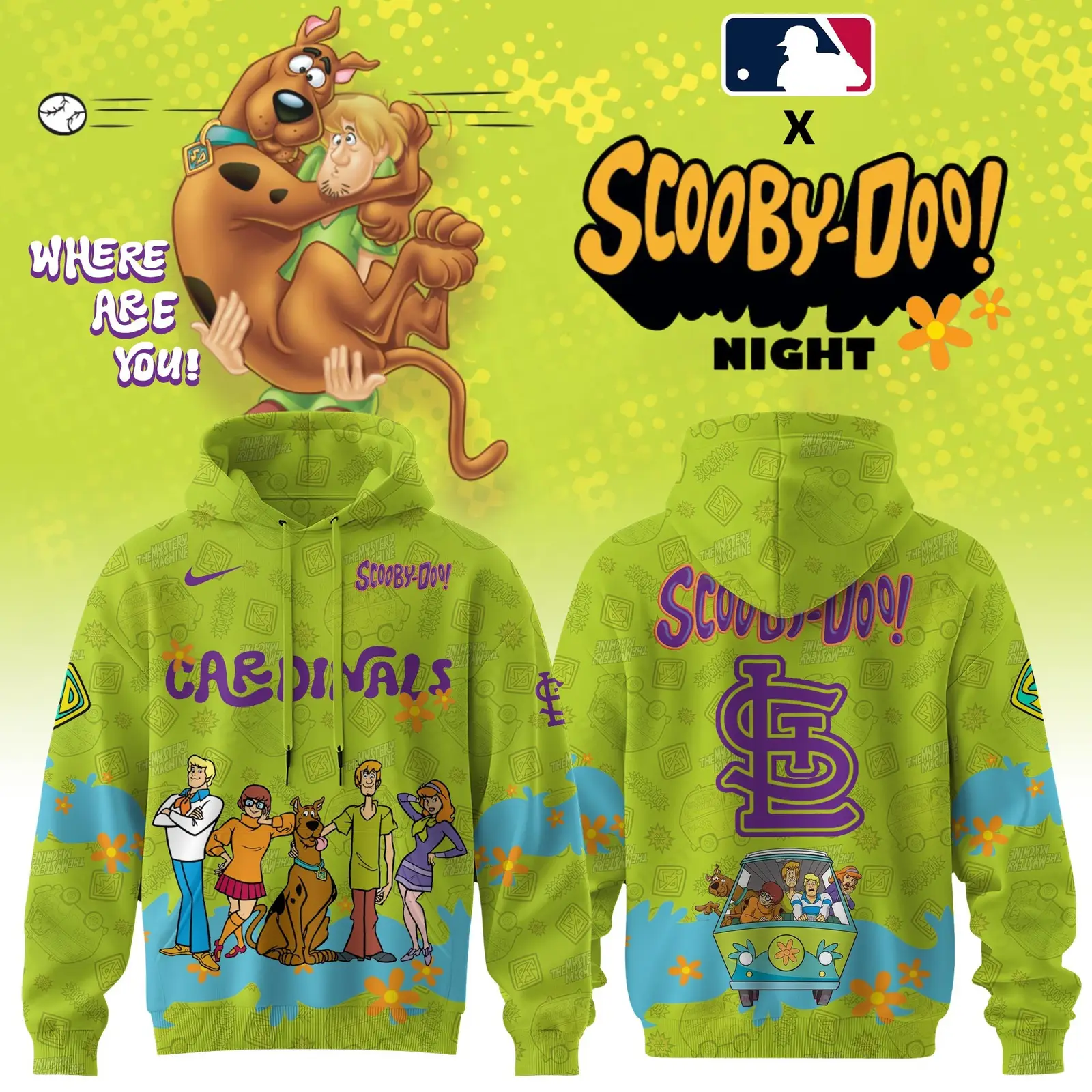 St Louis Cardinals MLB X Scooby Doo Hoodie Jersey Merch Gifts For Baseball Lovers Fans
