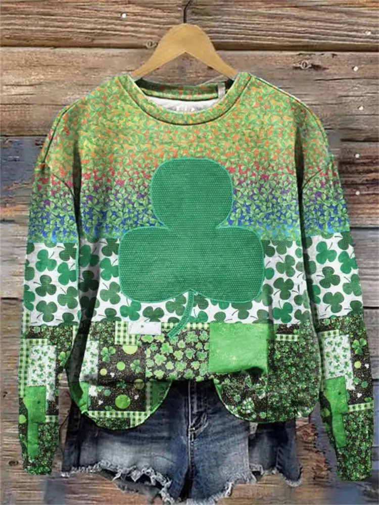 St Patrick’s Day Shamrock Sweatshirt Irish Holiday Apparel Cool St Patricks Day Gifts For Her
