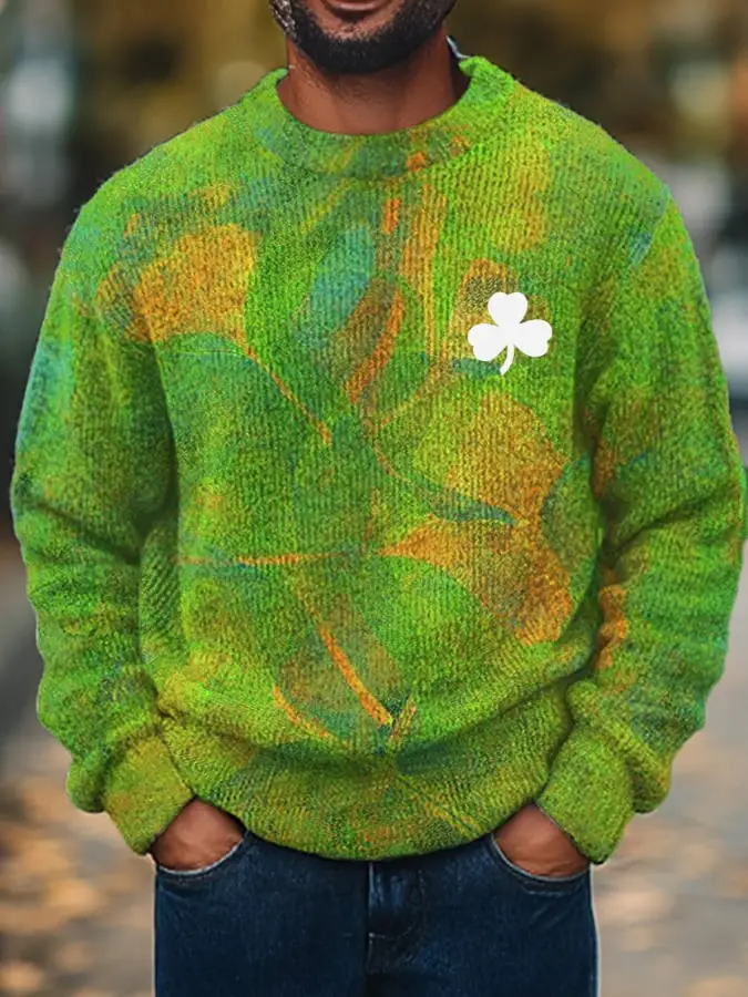 St Patrick’s Day Shamrock Sweatshirt Mens St Pattys Day Outfits Gifts For Boyfriend