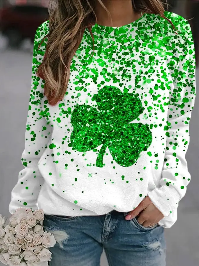 St Patrick’s Day Shamrock Sweatshirt Womens St Patricks Clothing Gifts For Wife Ireland