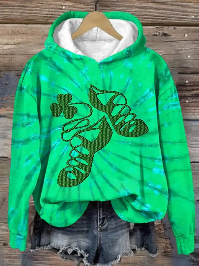 St Patrick’s Day Tie Dye Hoodie Cute St Pattys Clothes Gifts For Girlfriend Ireland