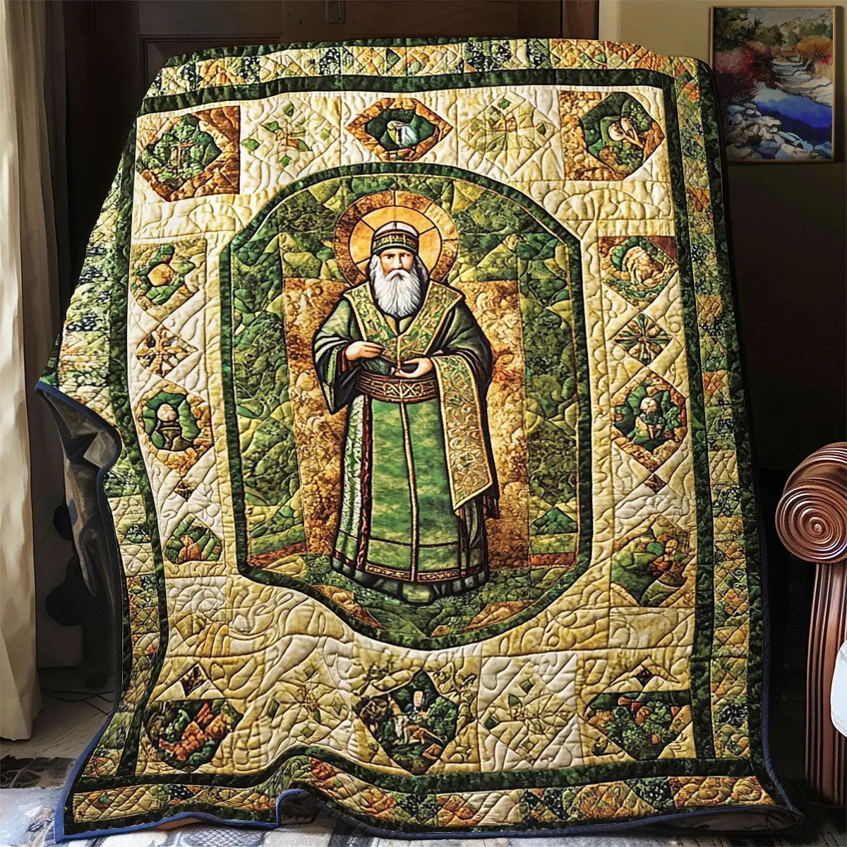 St Patrick God Quilted Blanket Trendy Home Decor St Patricks Day Presents For Wife