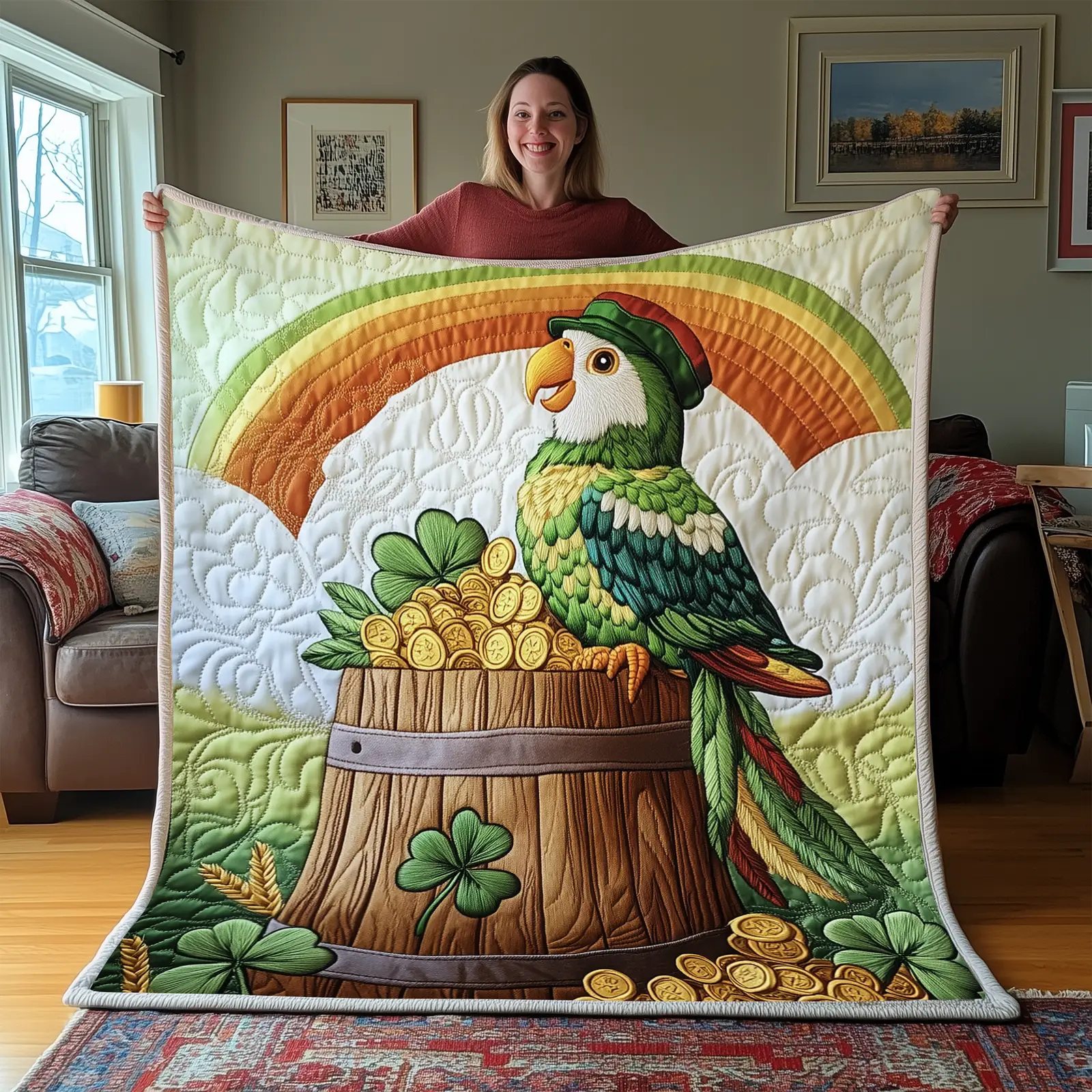 St Patrick Revelry Quilted Blanket Best Throws For Sofas Unique Irish Gifts For Men