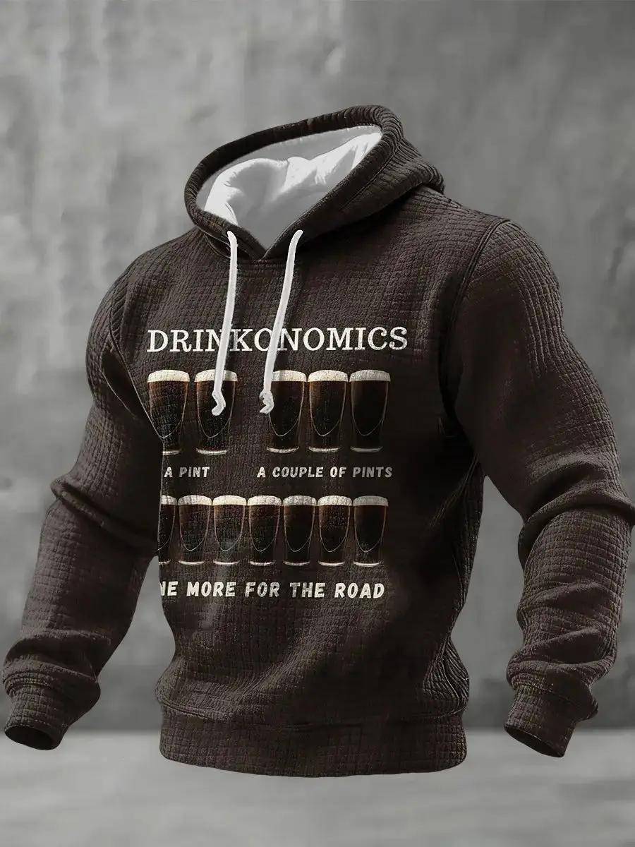 St Patricks Day Beer Checkered Graphic Cotton Hoodie Funny Irish Drinking Gift For Men