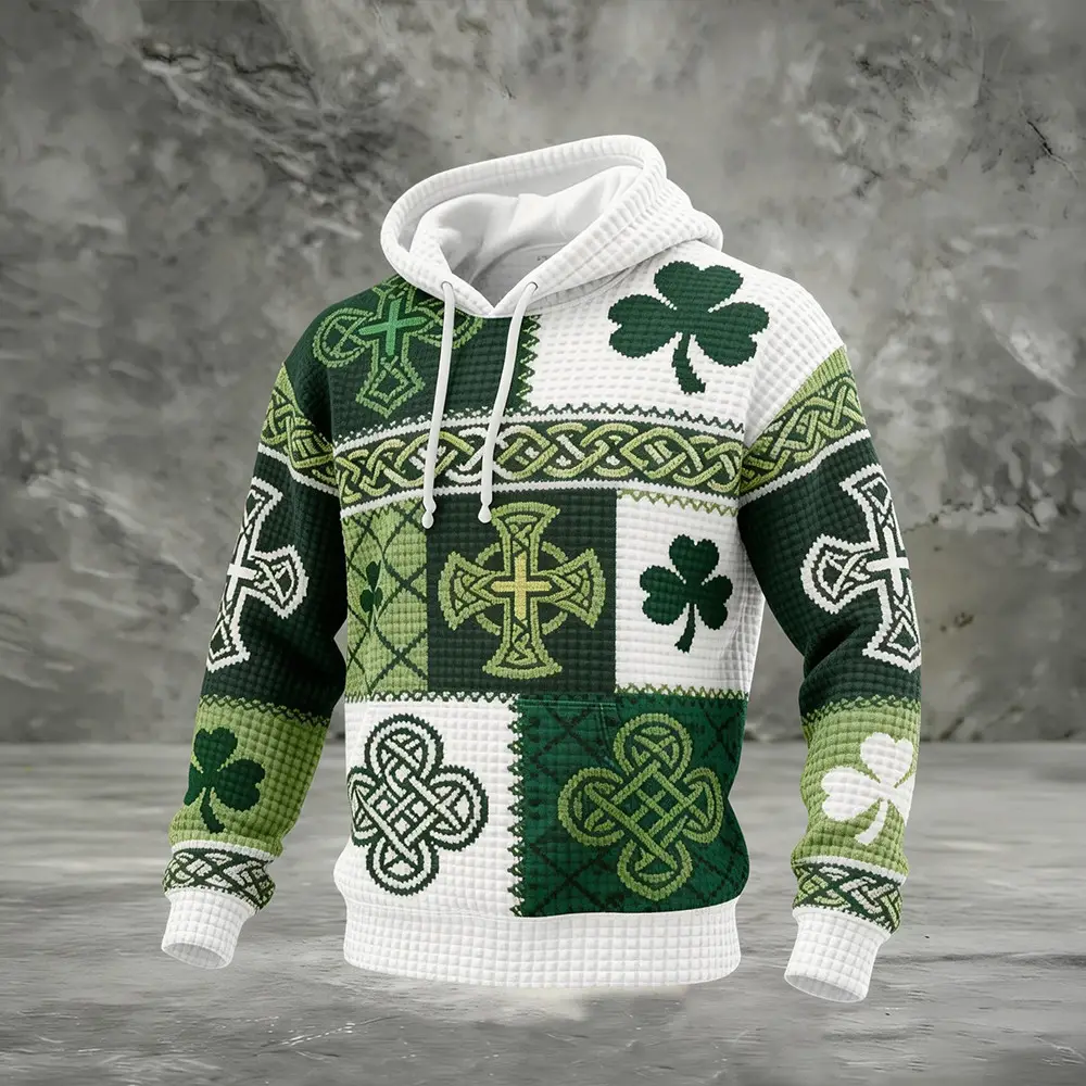 St Patrick's Day Celtic Cross Hoodie Happy Saint Patrick's Day Hoodie Holiday Gift Ideas