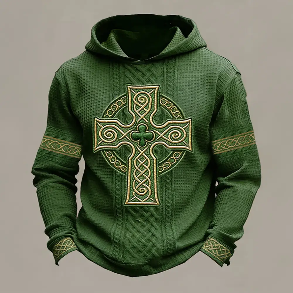 St Patrick's Day Celtic Cross Hoodie St Patricks Day Hooded Sweatshirt St Paddys Day Present