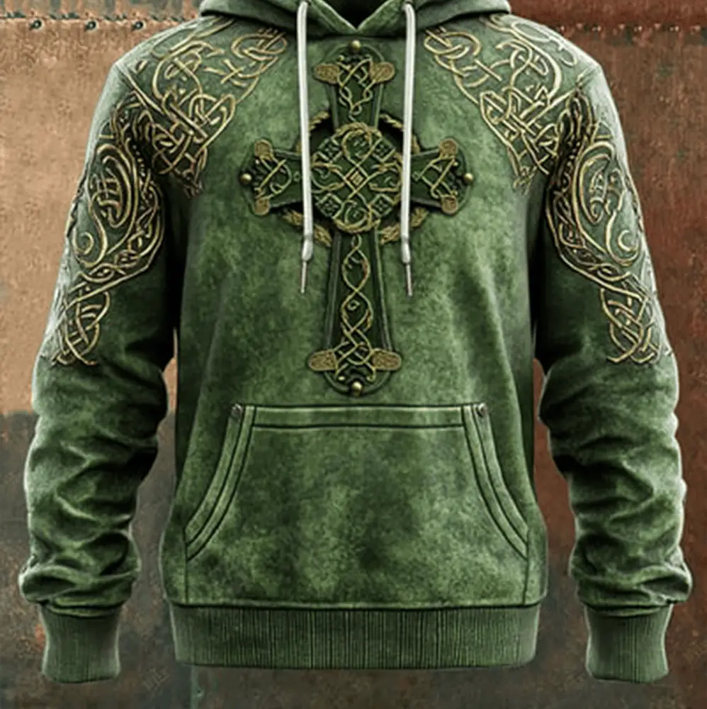 St Patrick's Day Celtic Cross Vintage Hoodie St Patrick's Day Outfit St Patricks Presents