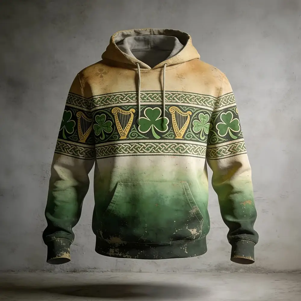 St Patricks Day Celtic Harp Vintage Hoodie Saint Patricks Day Outfits Present For Husband St Patricks Day Celtic Harp Vintage Hoodie Saint Patricks Day Outfits Present For Husband - Image 1