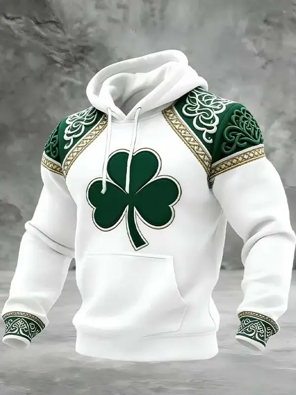 St Patrick's Day Celtic Knot Lucky Clover Hoodie Presents For Boyfriends Ireland