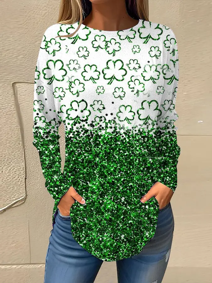 St Patrick's Day Clover Sweatshirt St Pattys Day Womens Clothing Girlfriend Gift Ideas Ireland
