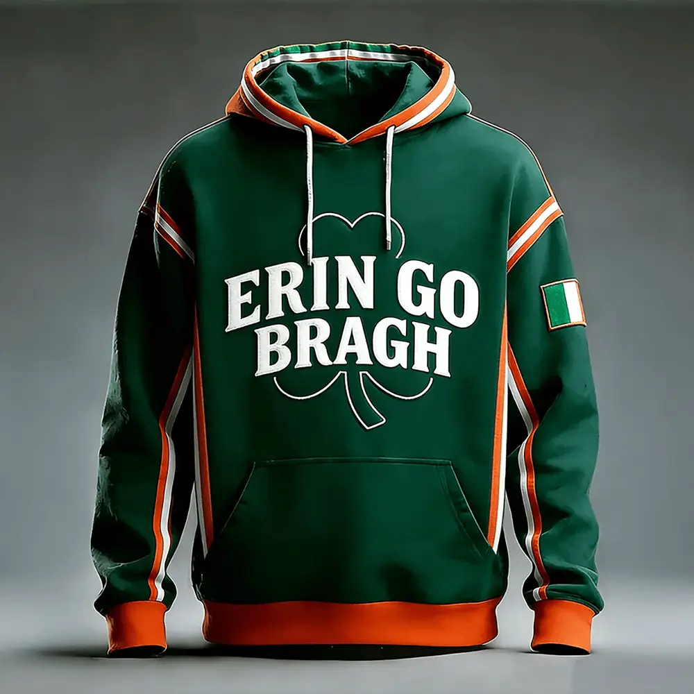St Patrick's Day Erin Go Bragh Hoodie St Patrick's Day Hooded Sweatshirt Gift For Him