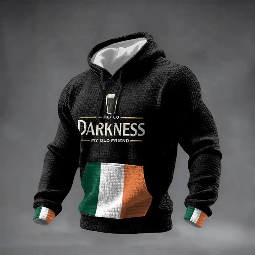 St Patrick's Day Hello Darkness My Old Friend Hoodie Tricolor Flag St Patrick's Day Outfit St Patrick's Day Hello Darkness My Old Friend Hoodie Tricolor Flag St Patrick's Day Outfit - Image 1