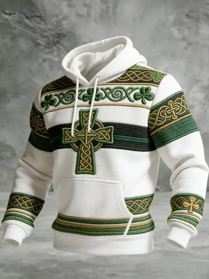St Patricks Day Hoodie Clover Themed St Patrick Day Apparel Unique Gifts For Men