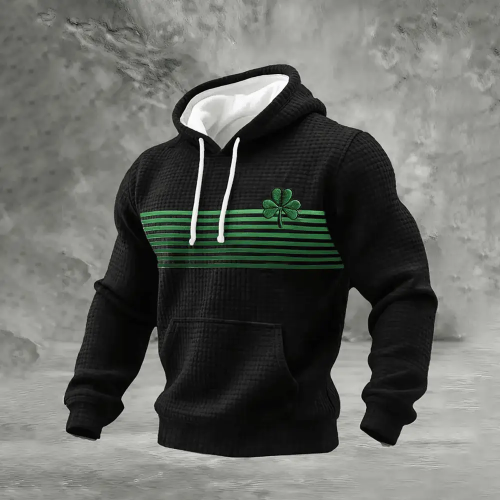 St Patrick's Day Hoodie Shamrocks Art St Patrick's Day Clothing Line Cool Present For Him St Patrick's Day Hoodie Shamrocks Art St Patrick's Day Clothing Line Cool Present For Him - Image 1