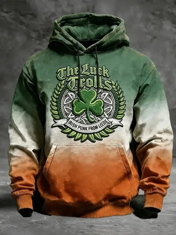St Patrick's Day Hoodie The Luck Troll Irish Punk From Leeds St Patty's Apparel Gifts