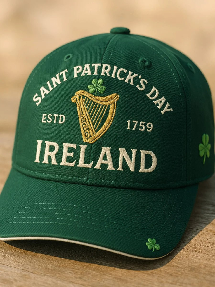 St Patricks Day Ireland ESTD 1759 Hat Saint Patricks Day Cap Unique Presents Ideas St Patricks Day Ireland ESTD 1759 Hat Saint Patricks Day Cap Unique Presents Ideas - Image 1
