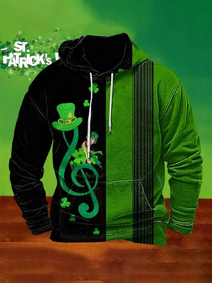 St Patrick's Day Leprechaun Hoodie St Paddys Clothing Presents For Him Ireland